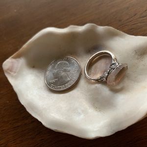 size 5.5 electroplated hand mined crystal ring